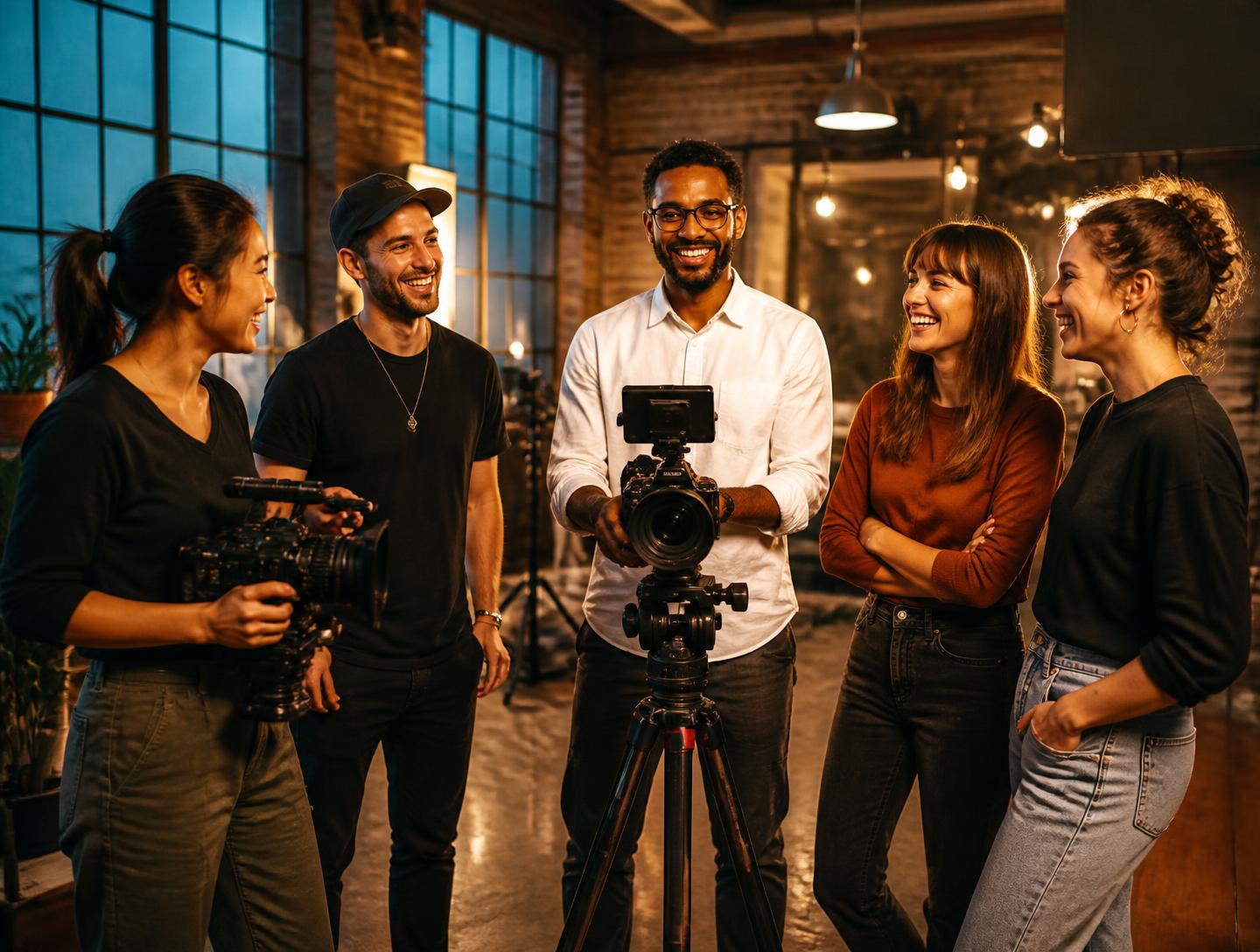 Creators filming content at an event