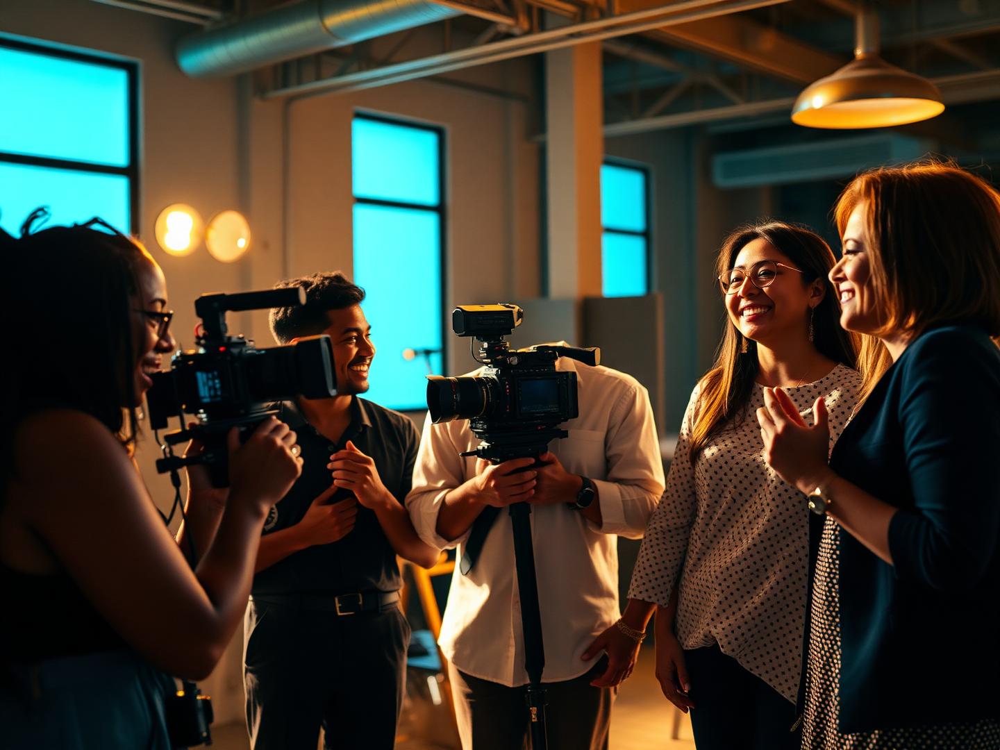 Creators filming content at an event